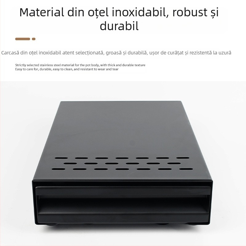 Box din oțel inoxidabil pentru zaț de cafea, tip sertar, container de deșeuri, accesoriu pentru mașina de cafea, potrivit pentru bar și cafenea