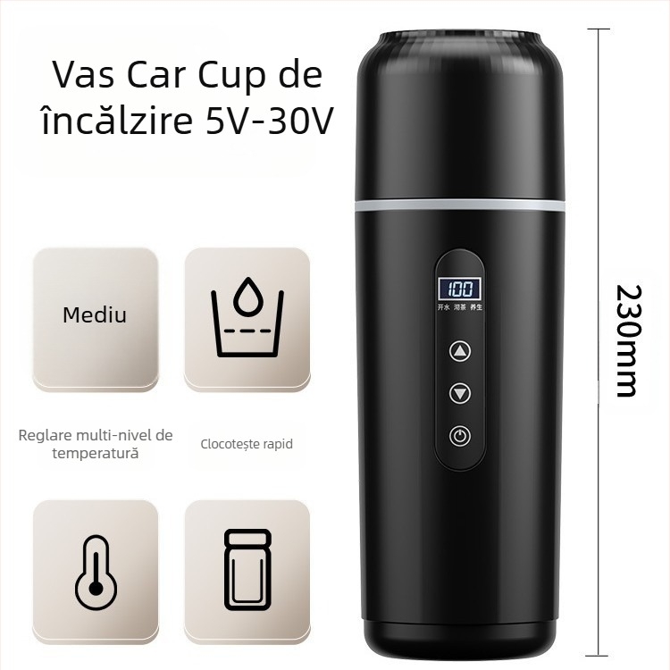 Încălzitor de apă pentru mașină — oțel inoxidabil 316, universal 12V/24V, 15–100W, fierbe apa