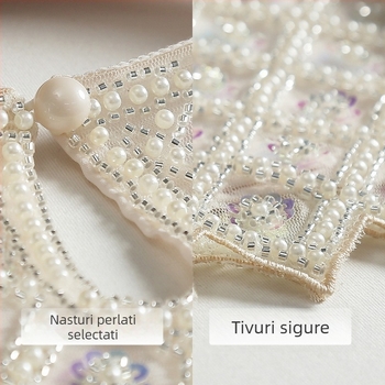 Top fără mâneci pentru femei, croială slim, cu paiete și mărgele, guler rotund, material plasă, vară