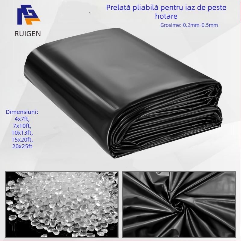 Membrană pliabilă pentru iaz de 0,2 mm, neagră, cu conținut scăzut de plumb, ecologică