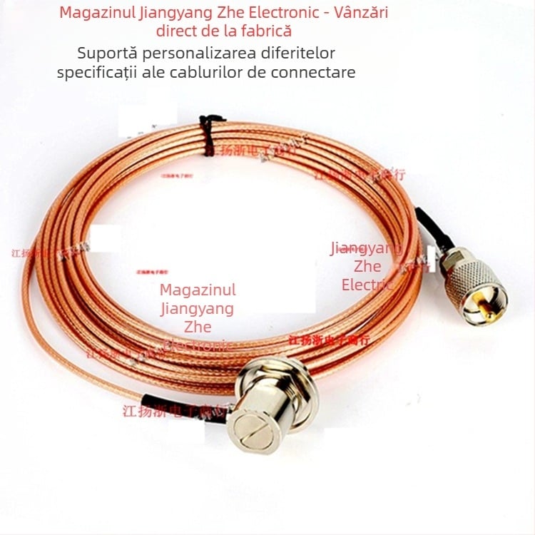 RG316 cablu coaxial de extindere pentru automobile, UHF, conectori SO239 femelă la PL259 masculin, contacte din cupru nichelat, pentru electronice auto