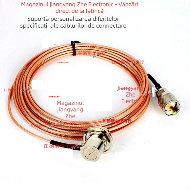 RG316 cablu coaxial de extindere pentru automobile, UHF, conectori SO239 femelă la PL259 masculin, contacte din cupru nichelat, pentru electronice auto