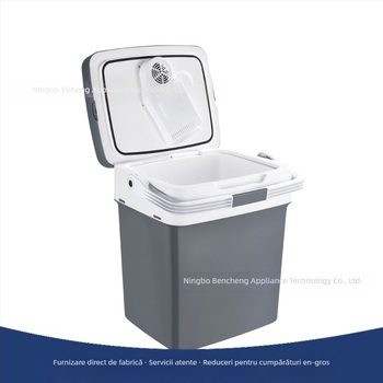 Mini frigider auto, compatibilitate universală, capacitate peste 20 L, 48 W, alimentare AC 100–240 V / DC 12 V, interval de temperatură 8–65 °C