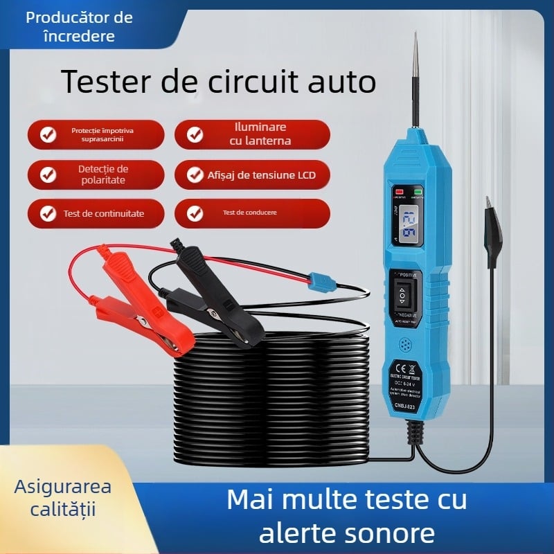 Detector auto de defecțiuni și tester de circuite electrice cu afișaj digital, DC12V, -20°C până la 50°C, CNBJ-823