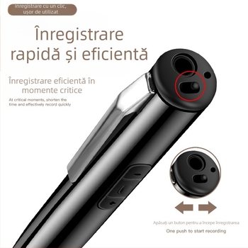 Înregistrator de voce în formă de stilou, înregistrare cu un singur clic, 5 ore de înregistrare, transfer USB 2.0, suport card TF
