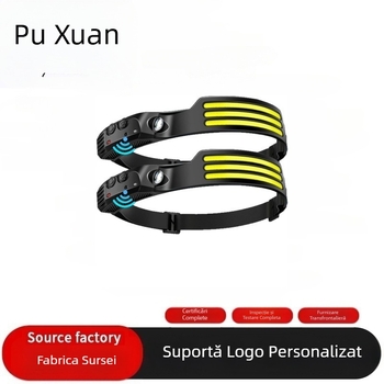 Frontala din siliconă cu far de lucru reîncărcabil, sursă duală de lumină (LED + bec), rază 100–200 m