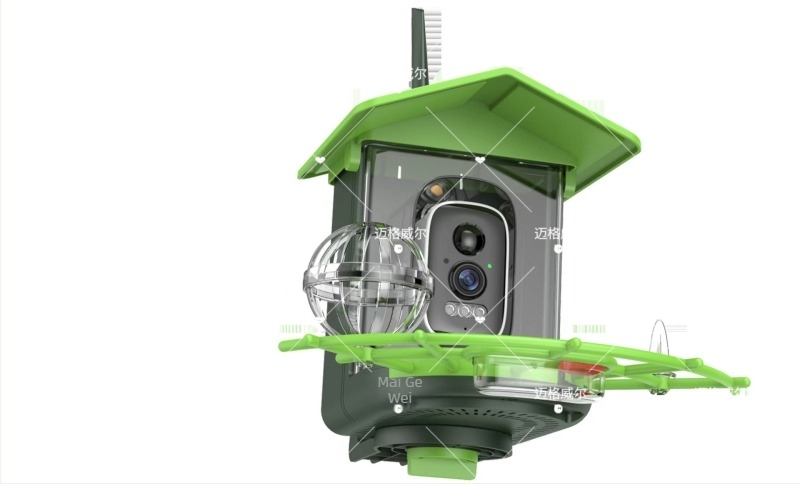 RH-WNQ11 Hrănitor inteligent vizual pentru păsări cu identificare AI, control prin aplicație, detașabil, 2,35 kg