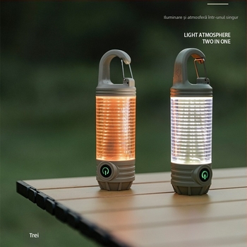 Lumină de camping cu încărcare USB și cârlig pentru chei, YINGJU LY19, 3.7V, carcasă ABS