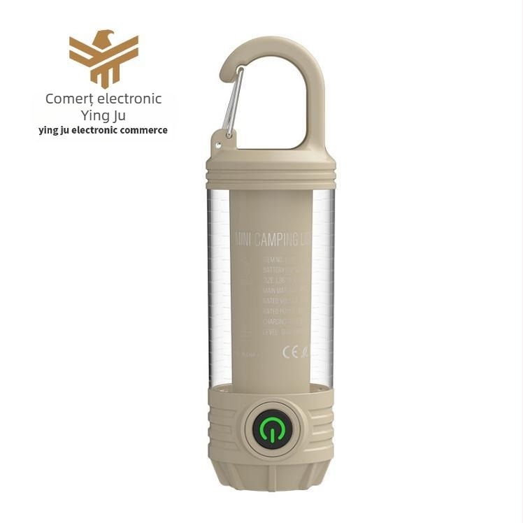 Lumină de camping cu încărcare USB și cârlig pentru chei, YINGJU LY19, 3.7V, carcasă ABS