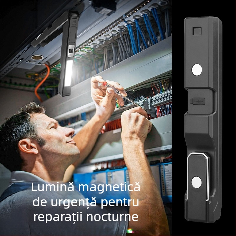 Lampă de lucru LED, Type-C cu riglă de măsurare, 10W, IP65, unghi de iluminare 360°