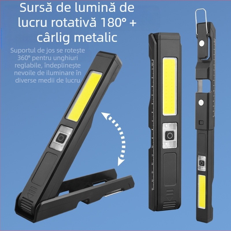 Lampă de lucru LED, Type-C cu riglă de măsurare, 10W, IP65, unghi de iluminare 360°