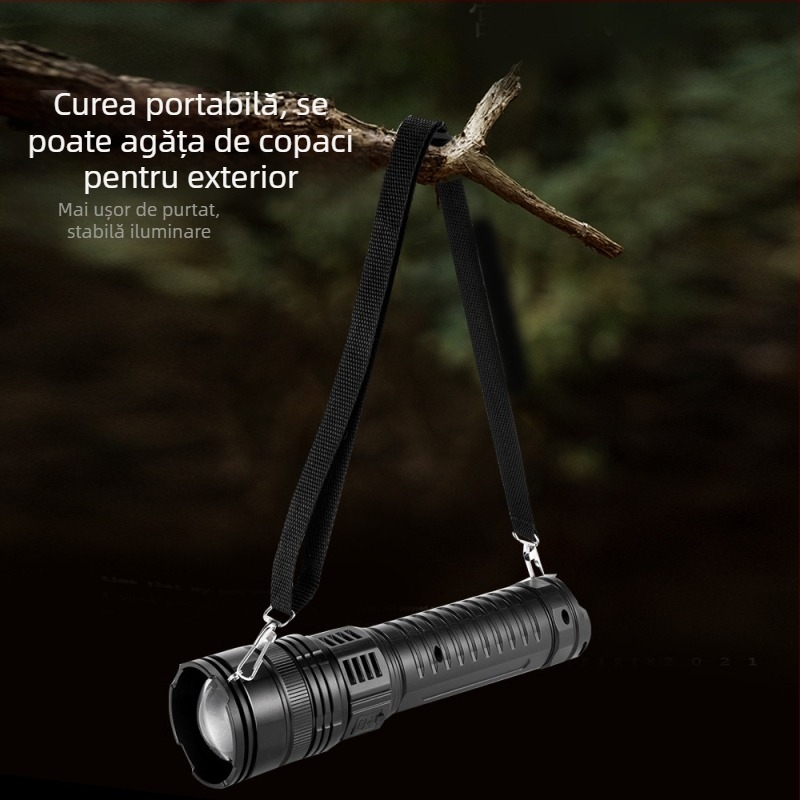 Focar LED pentru exterior: baterie 5400 mAh, 20W, rază peste 500 m, rotație de 360°, reîncărcabil cu funcția Power Bank