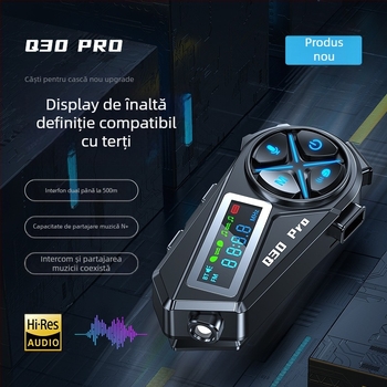 Cască Bluetooth pentru motocicletă, cu difuzor încorporat, potrivită pentru cască half-face și full-face, autonomie baterie 22 h, rază 10 m, Bluetooth 5.4, sunet stereo