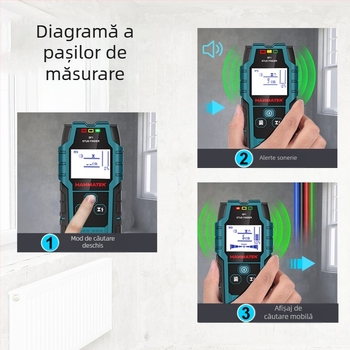 SF1 Detector de perete – Detectare metal de înaltă precizie pentru armături, cabluri, țevi metalice și lemn