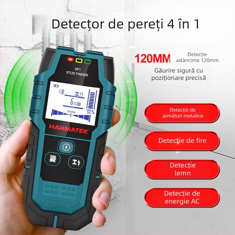SF1 Detector de perete – Detectare metal de înaltă precizie pentru armături, cabluri, țevi metalice și lemn