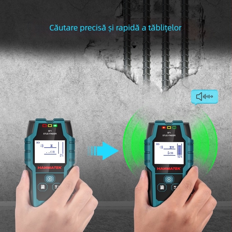 SF1 Detector de perete – Detectare metal de înaltă precizie pentru armături, cabluri, țevi metalice și lemn