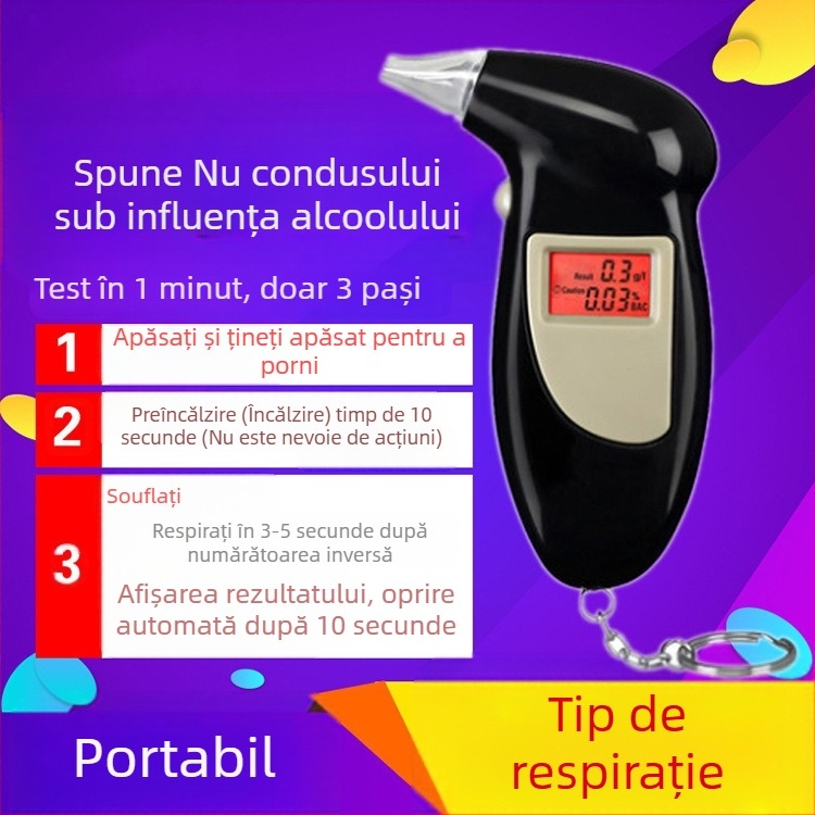 Test portabil de alcool pentru mașină | ABS, montaj în mașină, procesare personalizabilă, etichetă privată licențiată