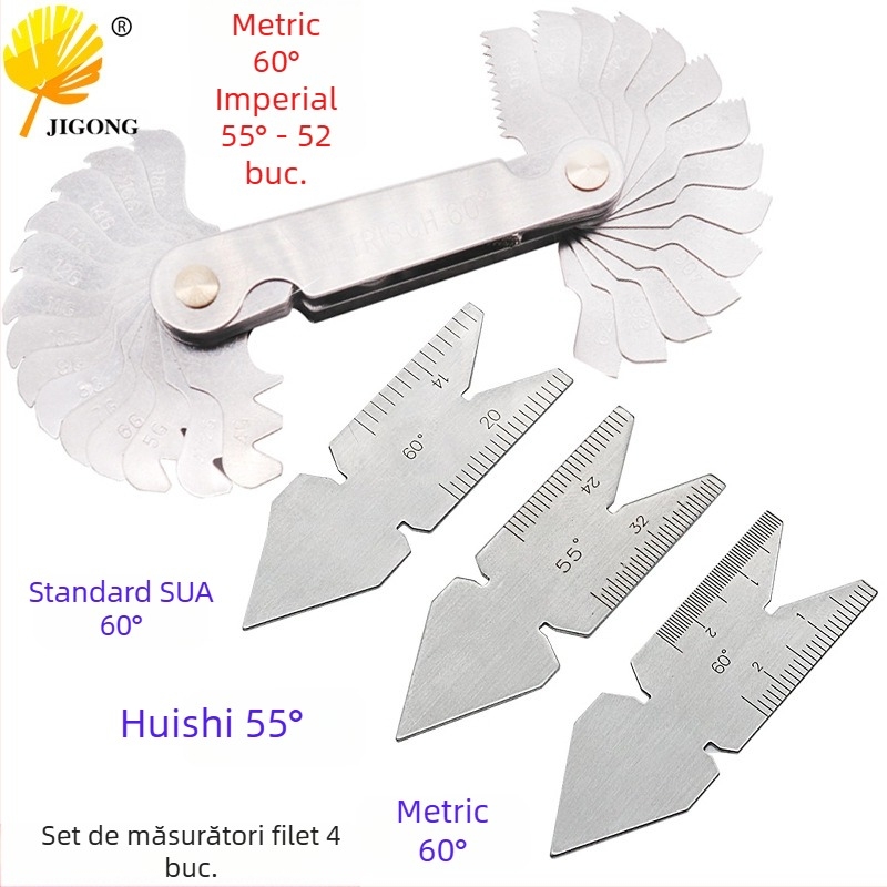 Journalists Set de patru piese pentru ghidaj cu filet și ghidaj central, 55°–60°, integrat metric-imperial