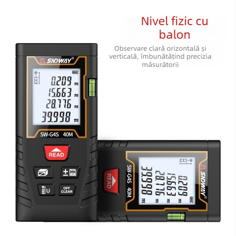 SW-MT4 distanțier laser, dispozitiv manual, măsurare infraroșu, riglă electronică