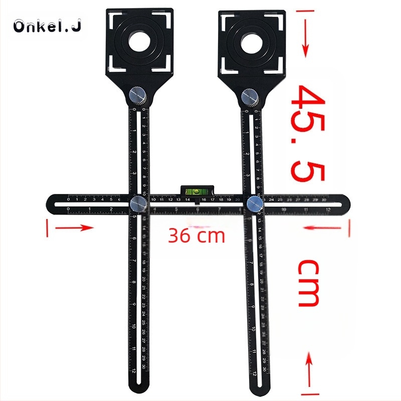 Riglă plată cu două capete pentru zidărie — interval de măsură 100 mm, aliaj de aluminiu și oțel inoxidabil, riglă unghiulară