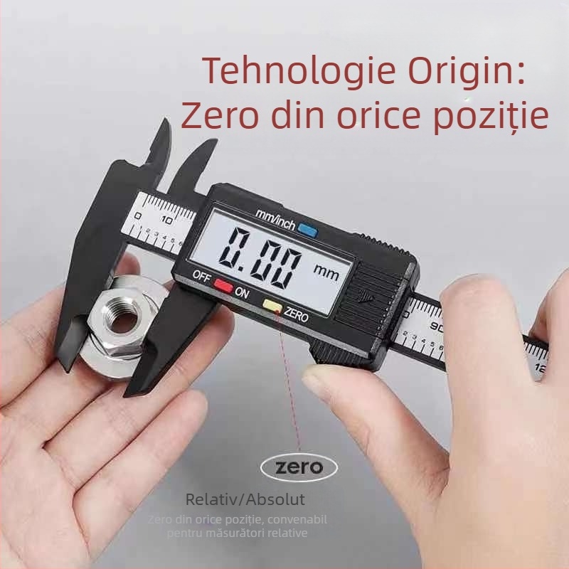 Caliper vernier digital pentru bijuterii – precizie înaltă, electronic din plastic, pentru măsurarea brăţărilor din jad