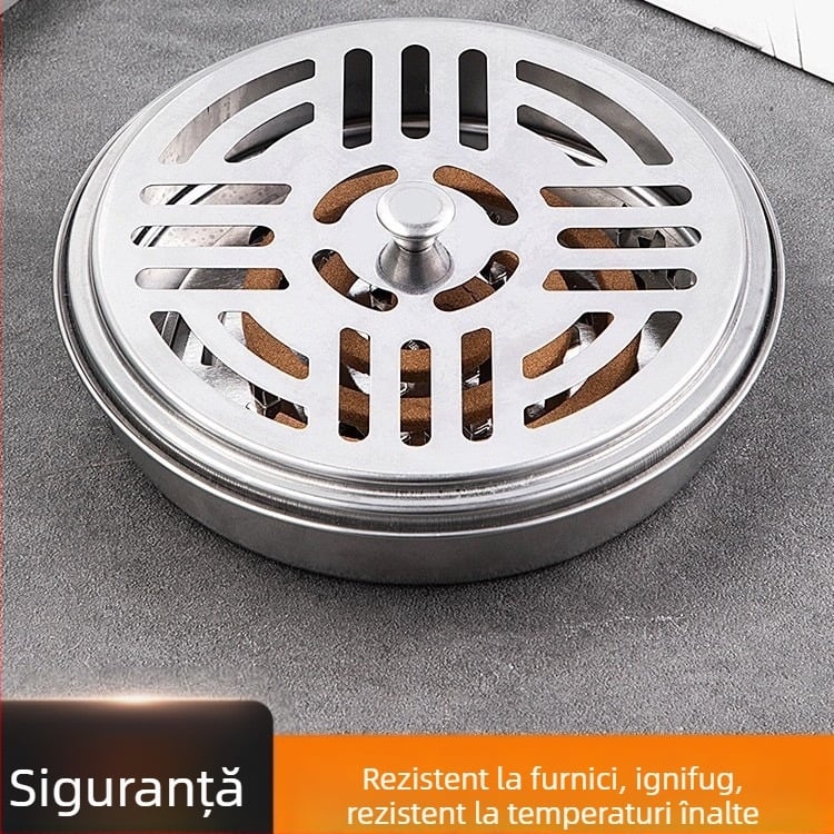 Cutie pentru țânțari din oțel inoxidabil cu capac, rezistentă la vânt, reutilizabilă, cu logo imprimat