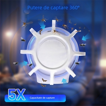 Lampa portabilă de uz casnic pentru omorârea țânțarilor cu șoc electric, reîncărcabilă, silențioasă — capcană pentru insecte