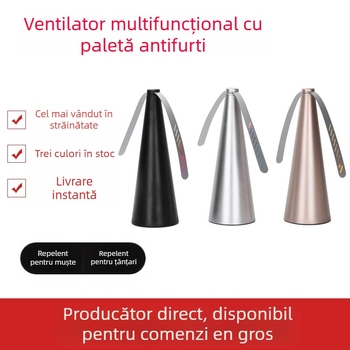 Ventilator pentru repelare a țânțarilor și a insectelor, model S-05, repelent multifuncțional, design cilindric, 5V, 50Hz, 1.5W