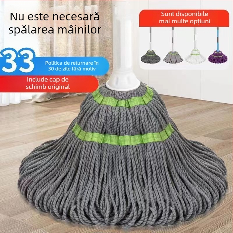 Longchen mop rotativ din microfibră pentru uz casnic, cu stoarcere automată, umed și uscat