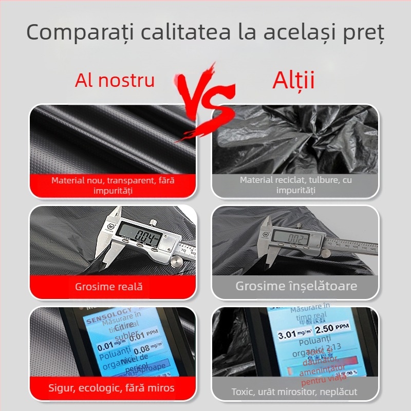 Sac de gunoi mare, gros, negru, 80 L, pentru hoteluri, întreținere, igienă și catering, utilizare comercială