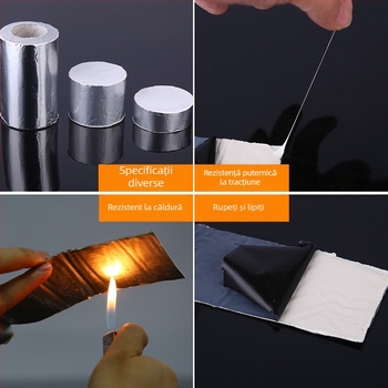 Bandă hidroizolatoare autoadezivă din cauciuc butilic pentru acoperișuri, stratificată, cu nucleu dreptunghiular, membrană PVC etanșantă.