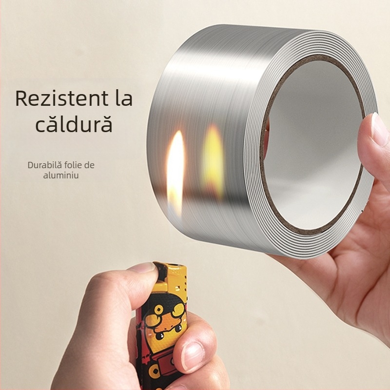 Bandă de etanșare a marginii plitei cu gaz pentru chiuveta bucătărie – folie de aluminiu pentru sigilarea îmbinărilor, stil modern minimalist