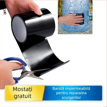 Bandă impermeabilă cu bază PVC, adeziv pe bază de cauciuc, autoadezivă, pentru reparații la acoperiș