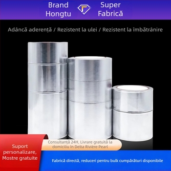 Bandă din folie de aluminiu pentru temperaturi înalte – bucătărie și baie – o singură față, adeziv acrilic, 60–300°C, etanșare bună