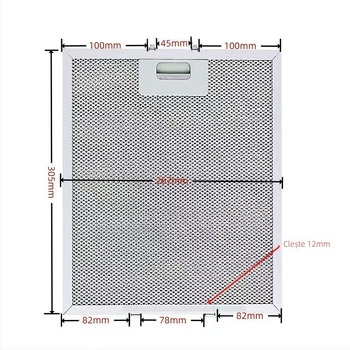 Filtru universal pentru hota de bucătărie cu plasă din oțel inoxidabil, grilă din oțel, modelul 001, separator de ulei