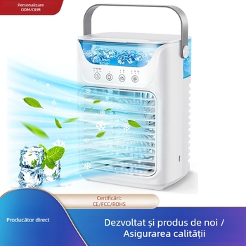 Răcitor de aer alimentat cu USB, circulație apă și gheață, 6 palete, 3 viteze, funcționare silențioasă