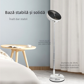 2 în 1 ventilator birou și podea cu oscilație, telecomandă, motor brushless, baterie încorporată 4000–6000 mAh, zgomot sub 36 dB