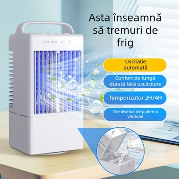 Ventilator USB cu ceață pentru desktop, motor fără peri, 3 viteze, control tactil, zgomot 45–50 dB