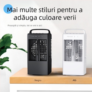 Ventilator USB cu ceață pentru desktop, motor fără peri, 3 viteze, control tactil, zgomot 45–50 dB