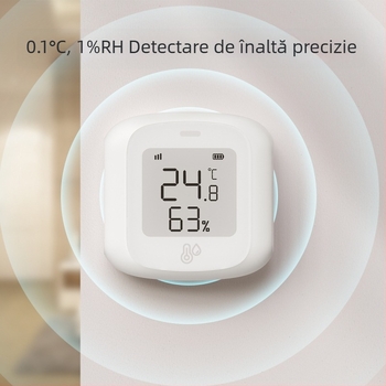 Senzor inteligent de temperatură și umiditate cu Zigbee 3.0, ecran, utilizare în interior, model Lktmzl02