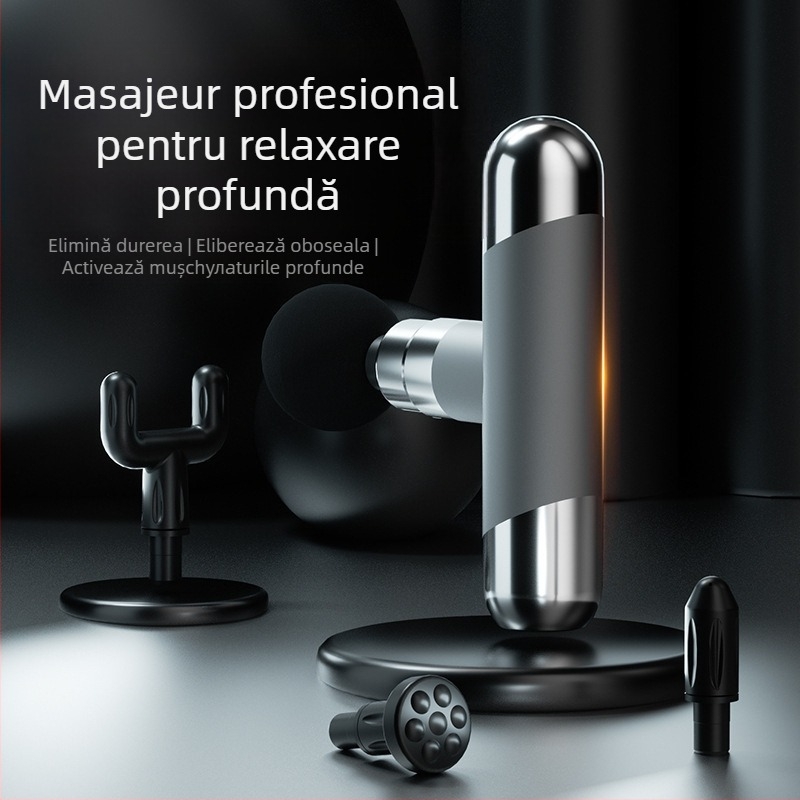 Dispozitiv de masaj fascia gun – Masajer cervical cu cap unic, vibrații, corp ABS, încărcare USB, pentru gât, talie, șold, umeri și brațe