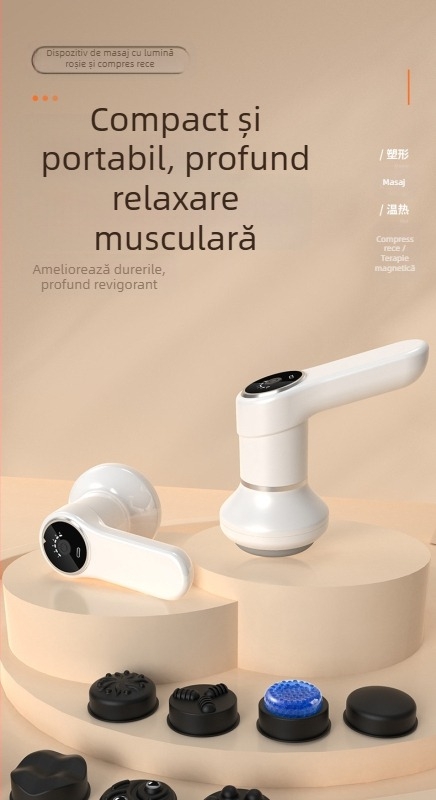 Mașină de slăbit — masaj portabil fără fir cu încălzire infraroșu, mai multe moduri, simulare masaj manual, masaj în mai multe puncte, încărcare fără fir