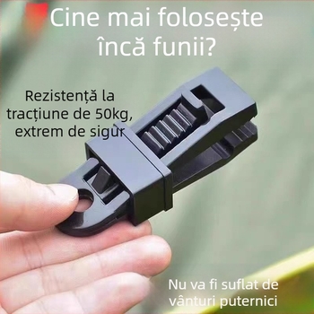 Clip pentru sfori de vânt – multifuncțional pentru corturi și copertine, fixare rezistentă la vânt, din PP plastic