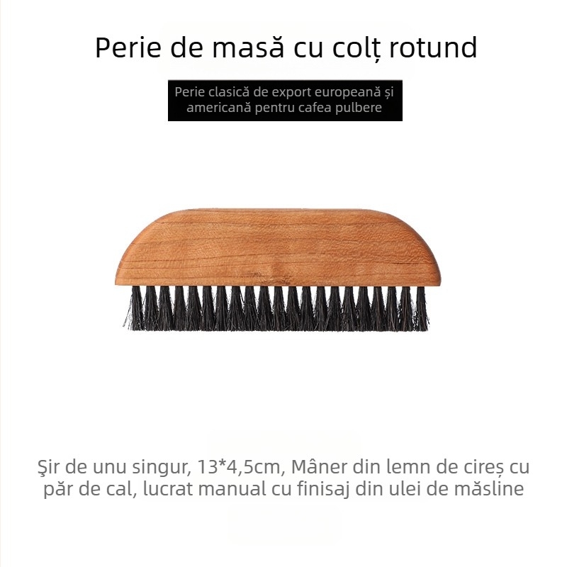 Perie de curățare pentru barul de cafea, corp din lemn, peri din păr de cal de nuc, 28 g, pachet 255