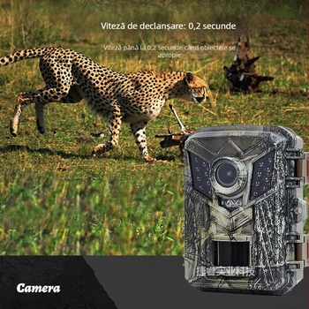 Cameră de vânătoare pentru exterior, infraroșu, înregistrare HD, detecție mișcare/urmărire, suport card de memorie, LCD 2.0