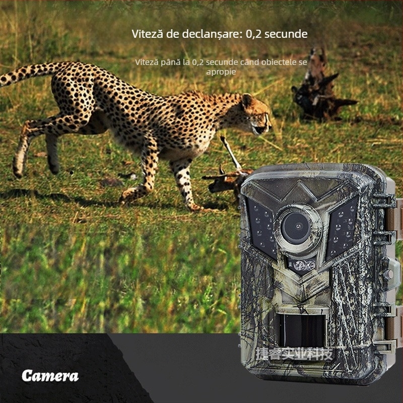 Cameră de vânătoare pentru exterior, infraroșu, înregistrare HD, detecție mișcare/urmărire, suport card de memorie, LCD 2.0