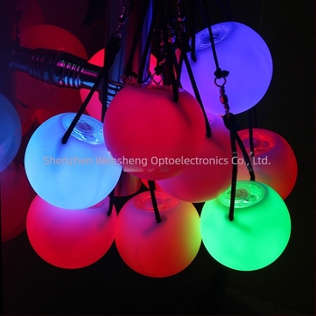 Recuzită de dans cu LED luminoasă – minge LED, activată prin buton, PVC, construcție semi-manuală, minge tip flash, logo imprimat