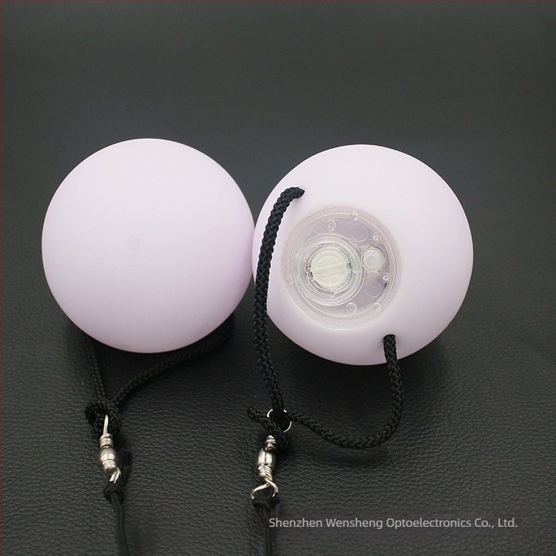 Recuzită de dans cu LED luminoasă – minge LED, activată prin buton, PVC, construcție semi-manuală, minge tip flash, logo imprimat