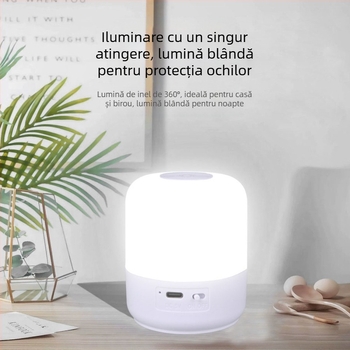 Lampă LED de camping USB reîncărcabilă, 3.7V, 3W, întrerupător tactil, lampă de noapte pentru noptieră