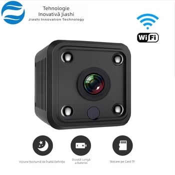 X6 Cameră de securitate HD mini, fără fir, cu vedere pe timp de noapte infraroșu, WiFi, 1080P, stocare în aplicație și TF card, autonomie baterie 60 de minute